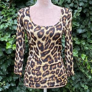 JUST CAVALLI Leopard Stretch Jersey Top